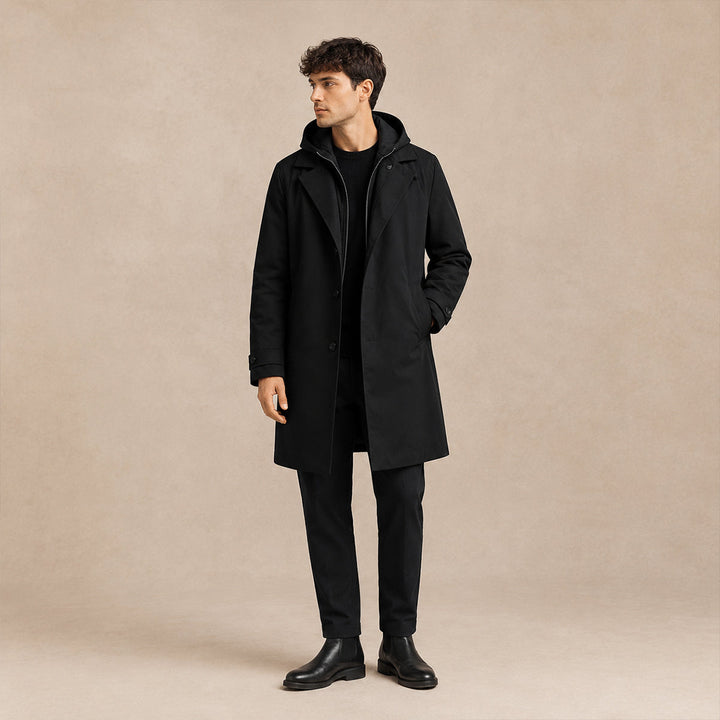 Donato | La Parka con Capucha Oldborough para Hombre – Abrigo Lluvioso Térmico y Impermeable