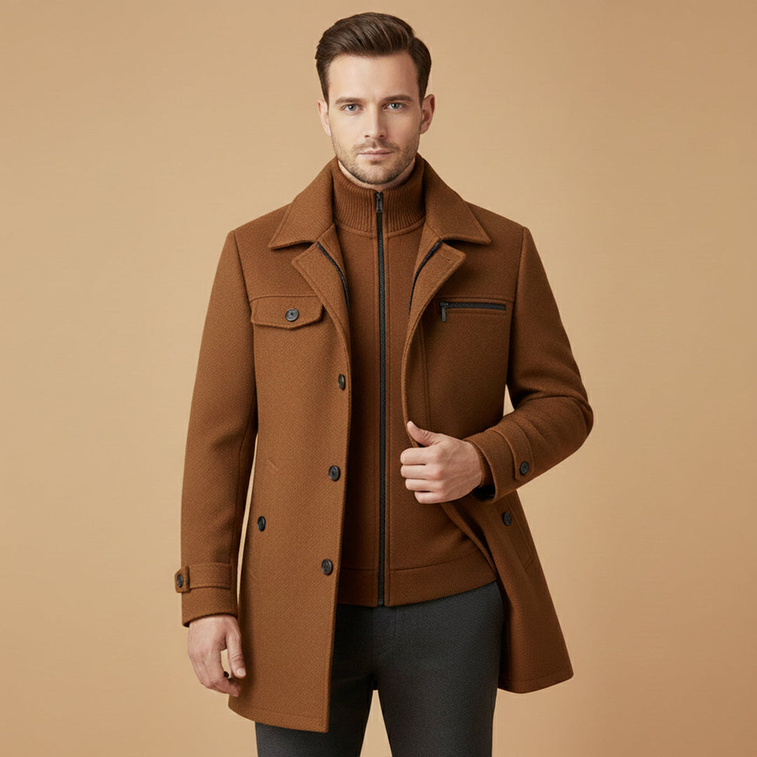 La Chaqueta de Mezcla de Lana Inteligente para Hombre Windermere con Cierre de Cremallera y Botón