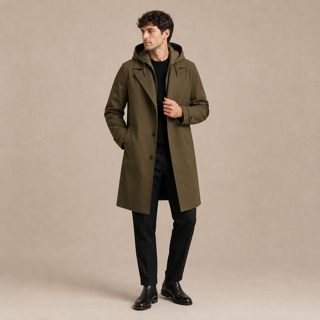 Donato | La Parka con Capucha Oldborough para Hombre – Abrigo Lluvioso Térmico y Impermeable