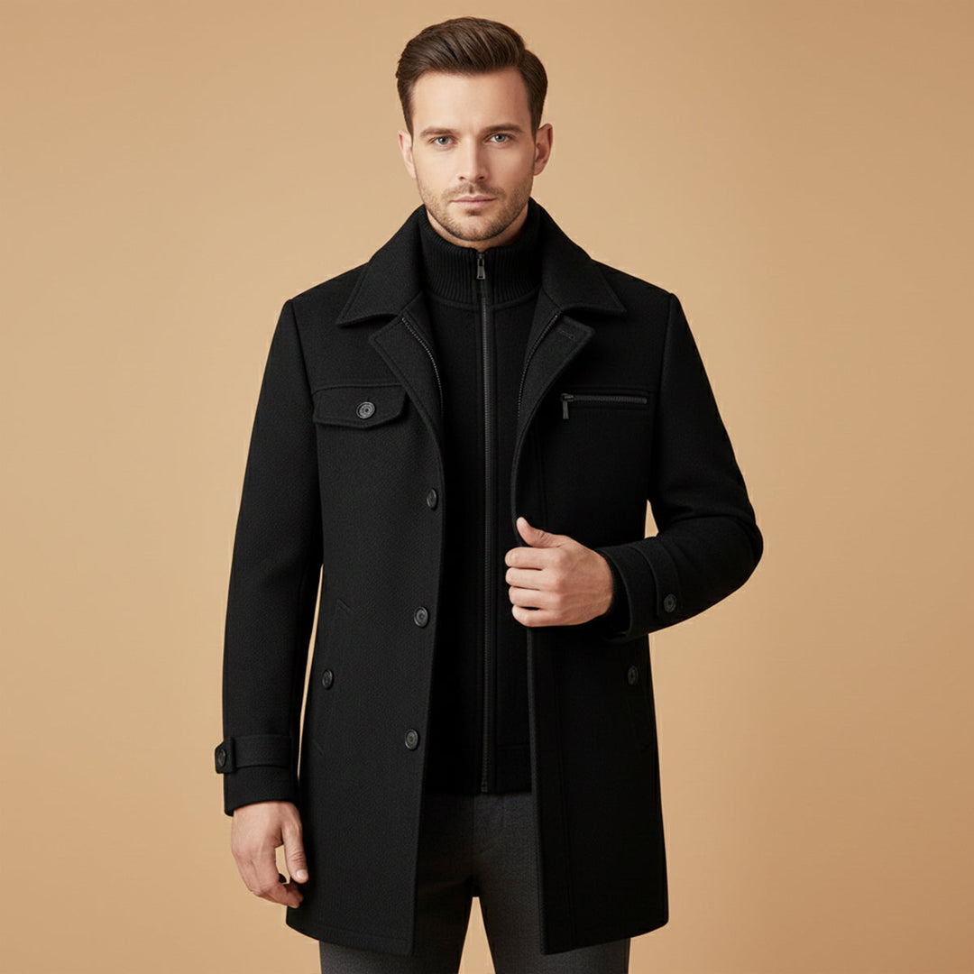 La Chaqueta de Mezcla de Lana Inteligente para Hombre Windermere con Cierre de Cremallera y Botón