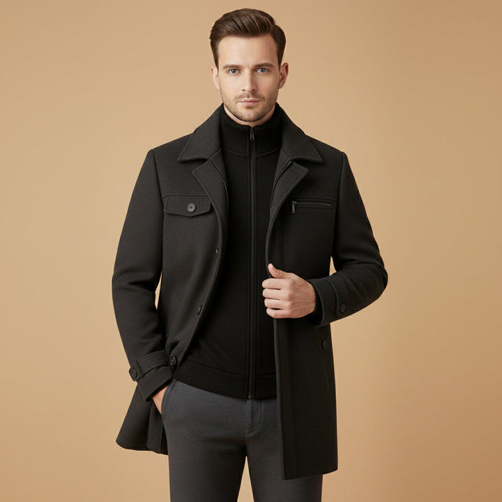La Chaqueta de Mezcla de Lana Inteligente para Hombre Windermere con Cierre de Cremallera y Botón