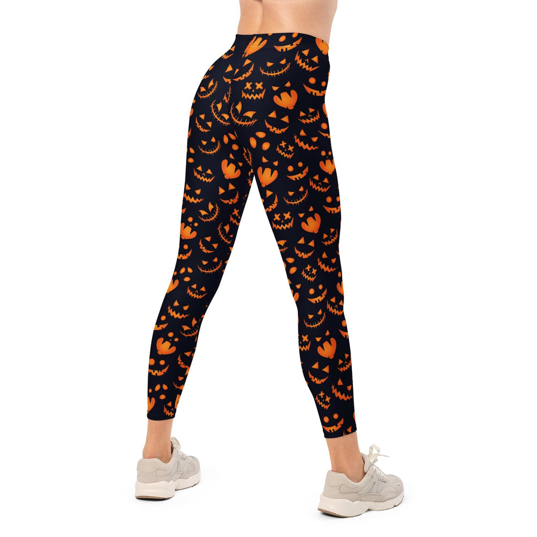 Leggings de Halloween Calabazas y Gatos con estampado de calabazas y gatos negros – imagen 9