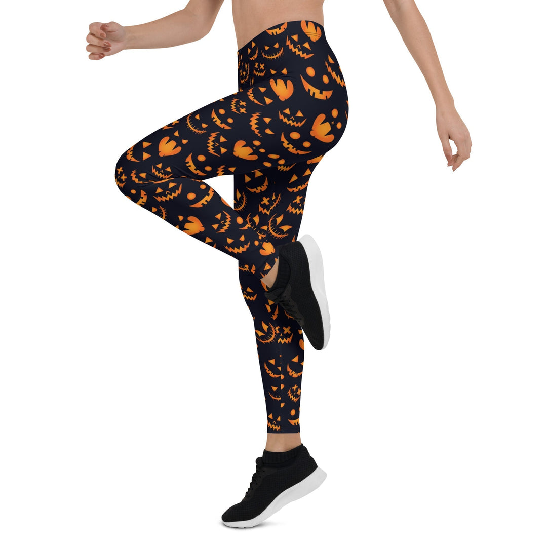 Leggings de Halloween Calabazas y Gatos con estampado de calabazas y gatos negros – imagen 6