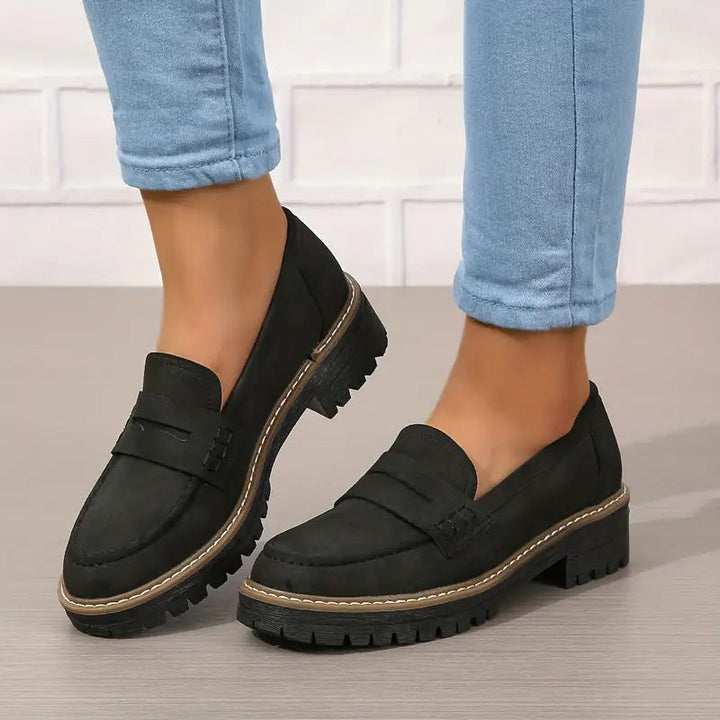 Étiennette | Mocasines Ortopédicos con Suela de Cuña - Negro