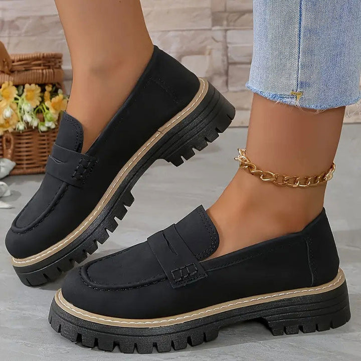 Étiennette | Mocasines Ortopédicos con Suela de Cuña - Negro