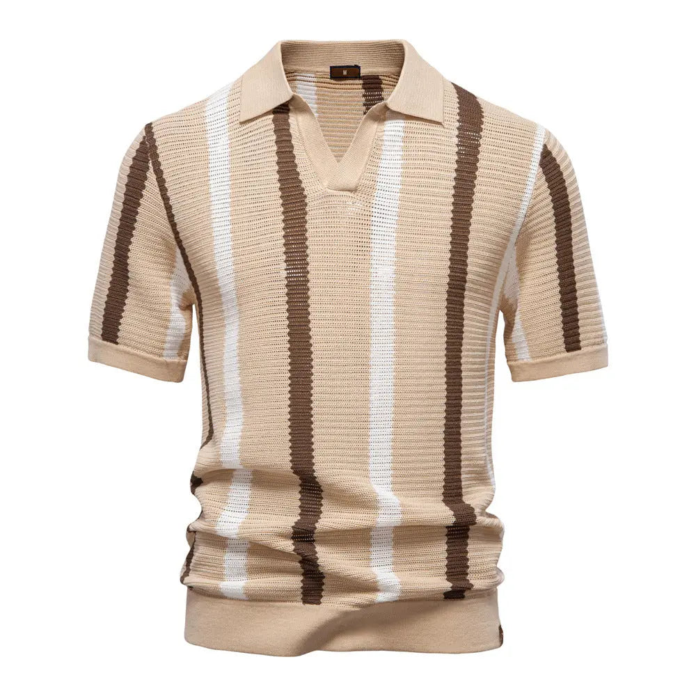 FluxStripe Polo de cuello en V