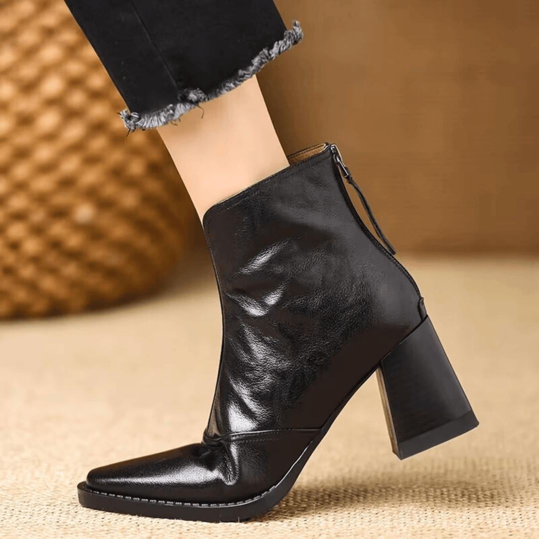 CLARA | Botas de tacón de cuero