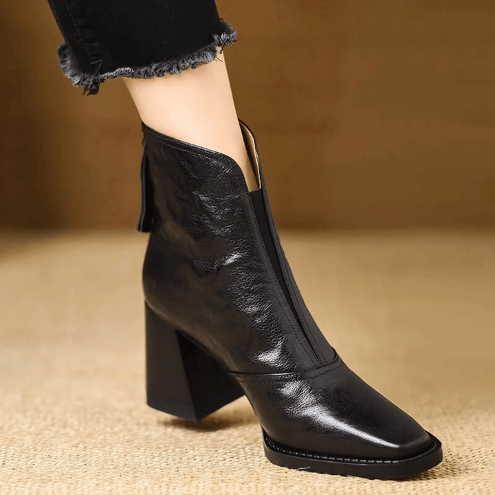 CLARA | Botas de tacón de cuero