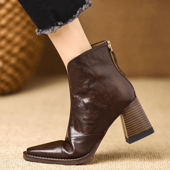 CLARA | Botas de tacón de cuero